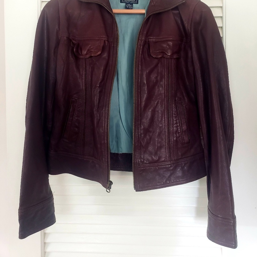 Beautiful deep brown Lucky Brand leather jacket S - Picture 4 of 8